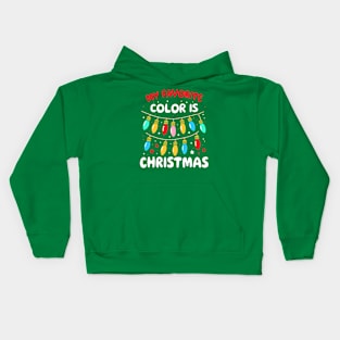 My Favorite Color Is Christmas - Festive Lights Kids Hoodie